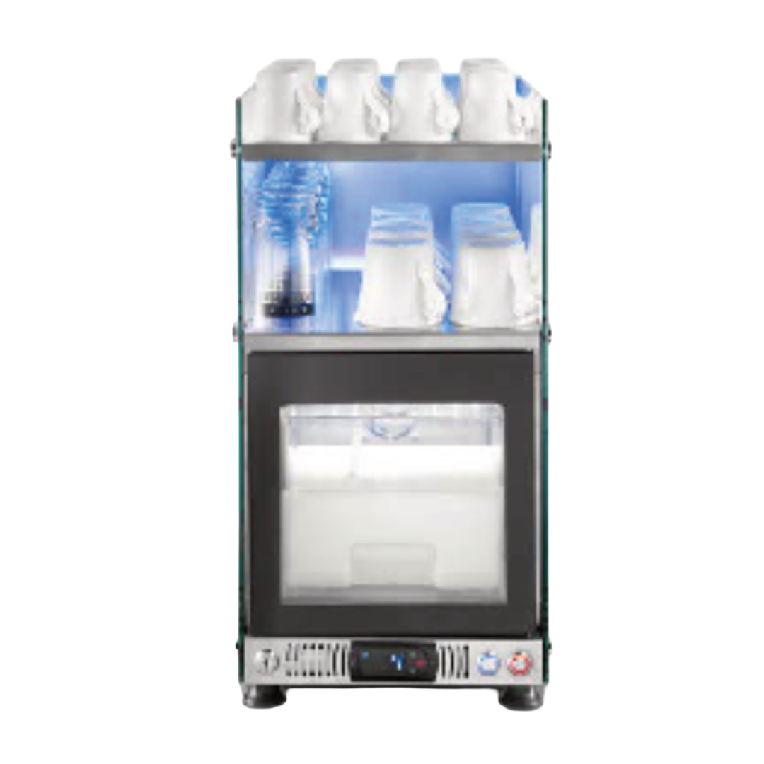 Mini frigo détection niveau lait + chauffe-tasses